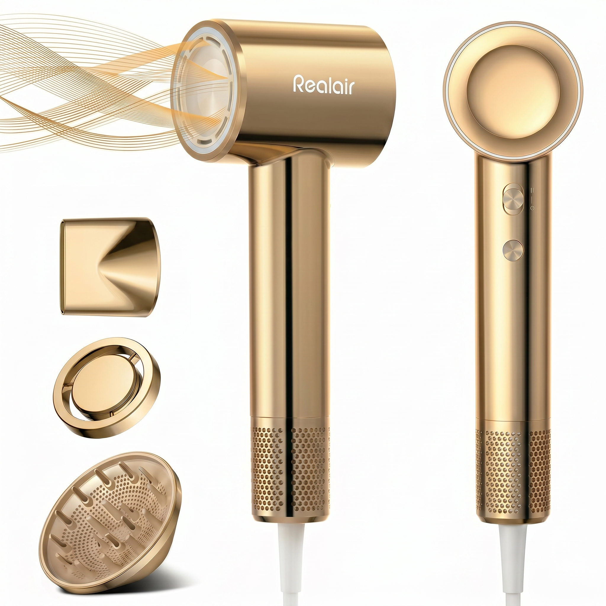Realair TC-2895 Ionic Hair Dryer - Gold