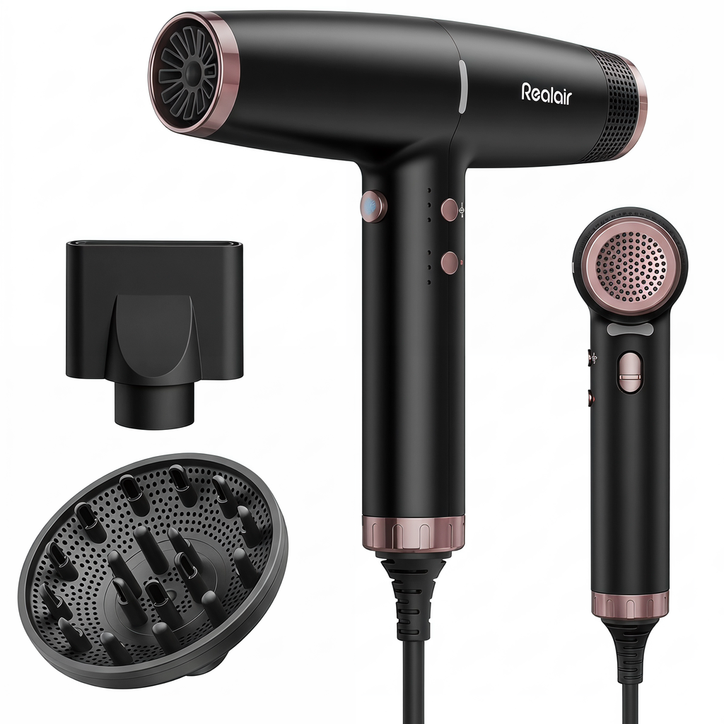 Realair JQ801 Professional Ionic Hair Dryer - Black